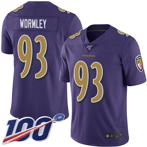 Baltimore Ravens Limited Purple Men Chris Wormley Jersey NFL Football #93 100th Season Rush Vapor Untouchable